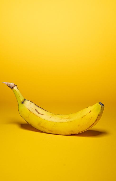 Banana on yellow