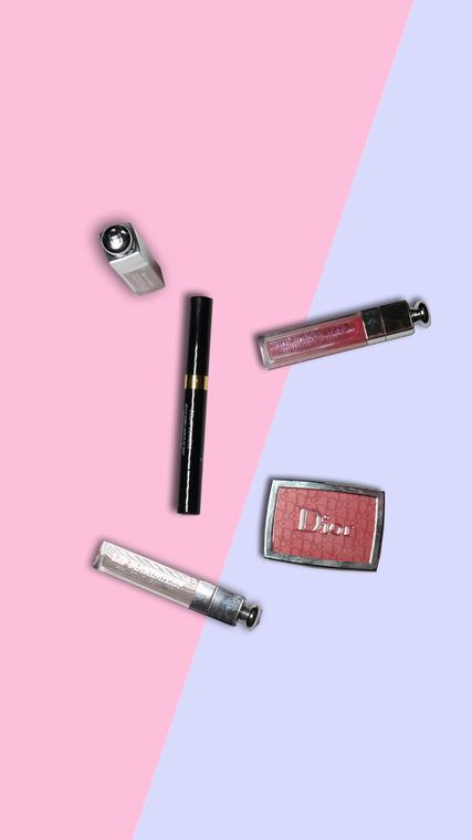 Cosmetics flat lay