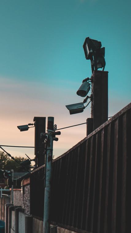 Cameras at sunset