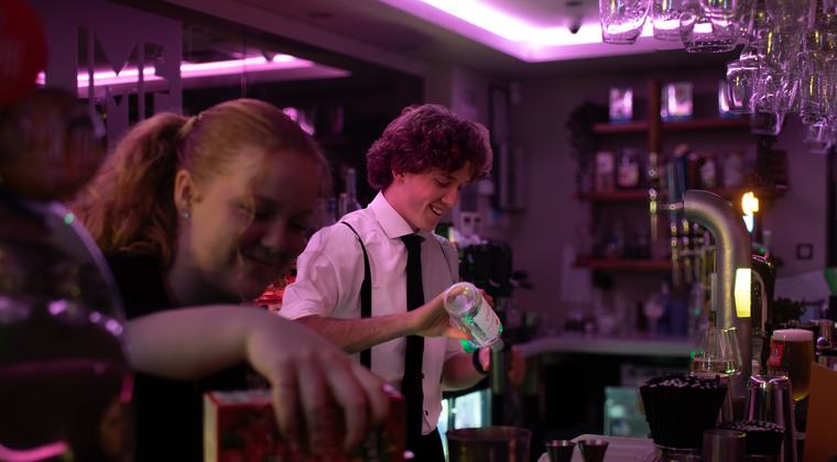 Behind the bar