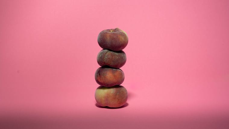 Stacked peaches