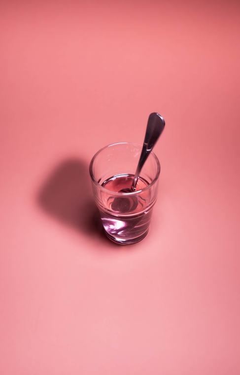 Glass on pink