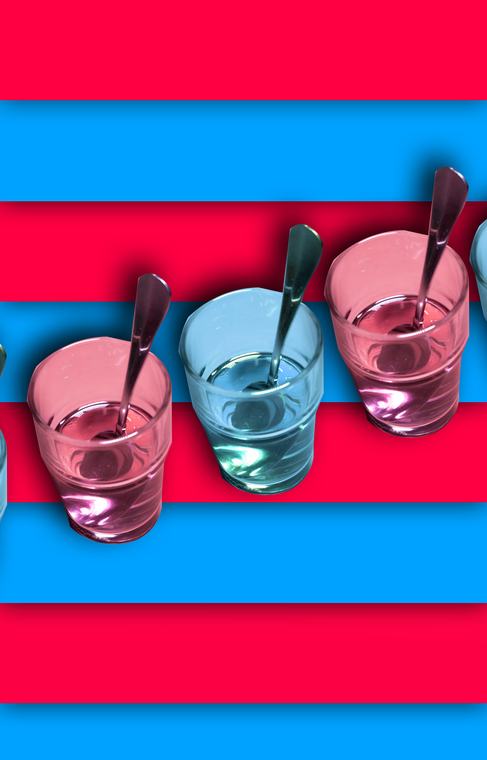 Glasses on stripes